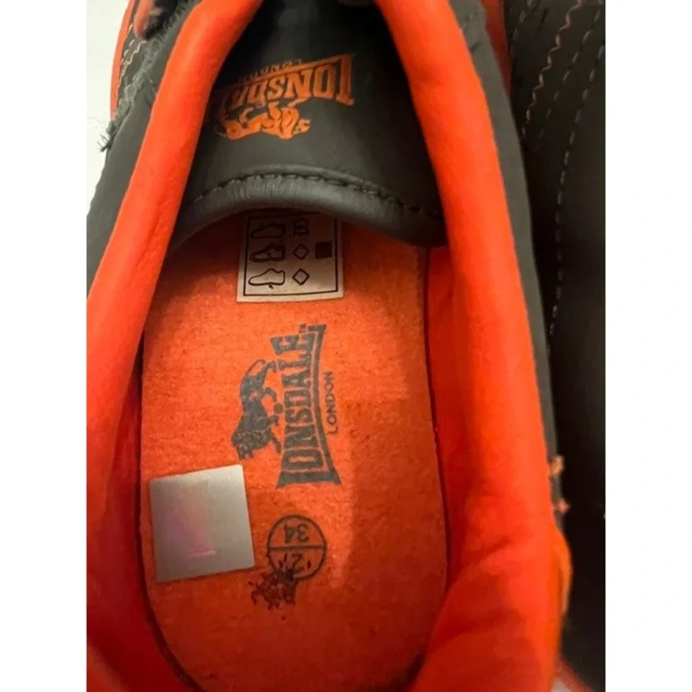 Lonsdale London Sneakers Kids Charcoal Orange Good Hook Loop Strap Athletic